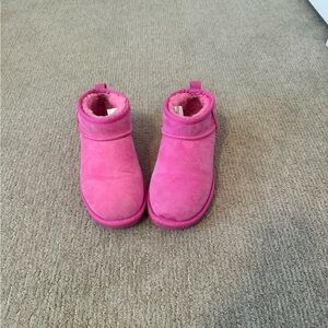Pink Suede Ankle Boots